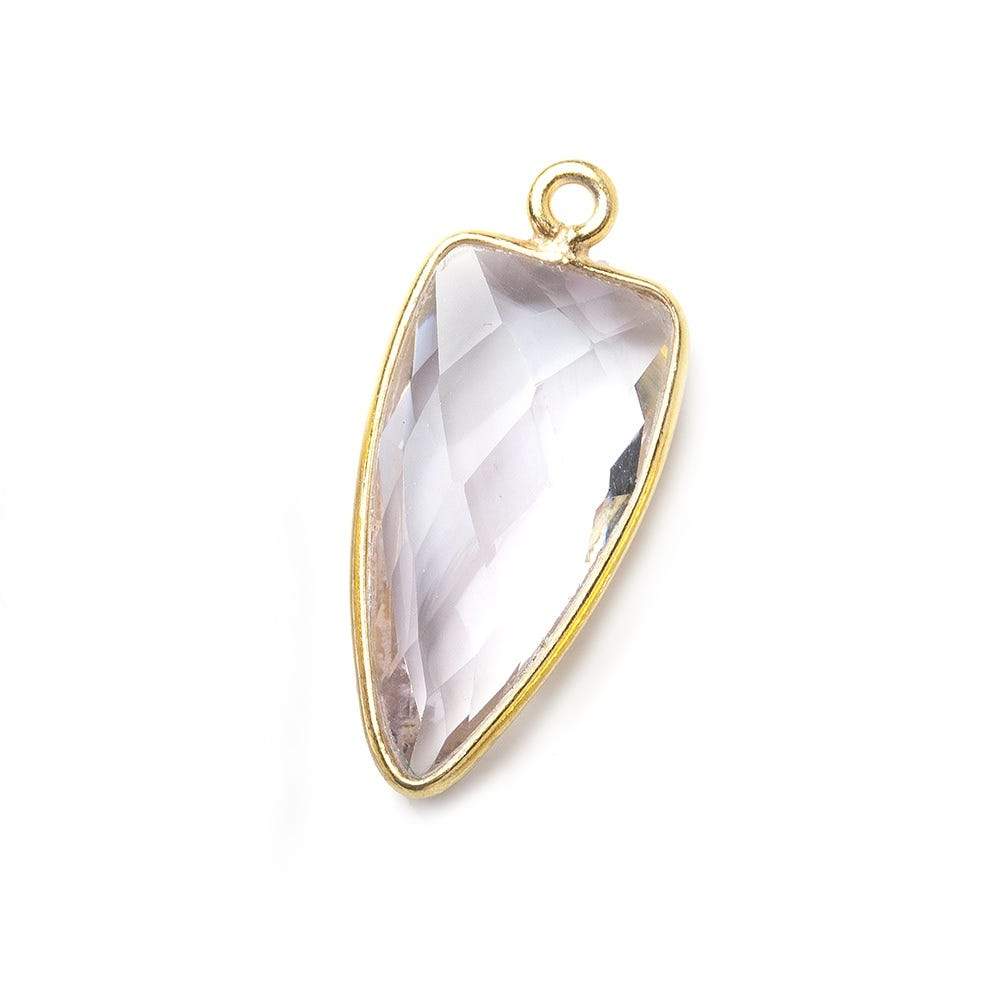21x11mm Vermeil Bezel Pink Amethyst faceted point 1 focal bead