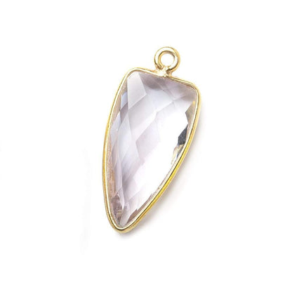 21x11mm Vermeil Bezel Pink Amethyst faceted point 1 focal bead