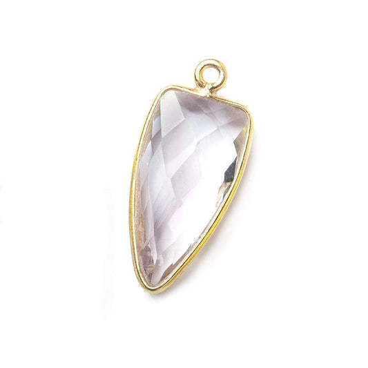 21x11mm Vermeil Bezel Pink Amethyst faceted point 1 focal bead