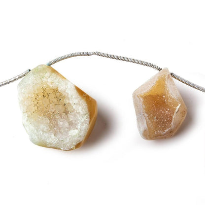 21x12-28x23mm Sandy Blonde Agate Drusy Freeform Beads 11 pieces