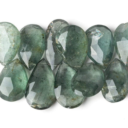 21x13-24x14mm Moss Aquamarine Faceted Pears 2.75 inch 11 Beads A