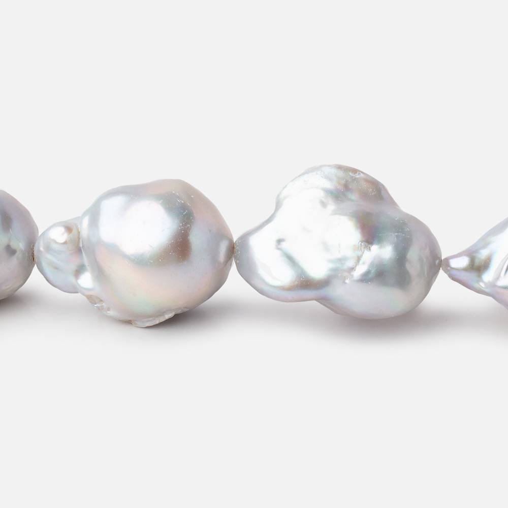 21x13-31x15mm Silver Ultra Baroque Freshwater Pearls 16 inch 16 pieces AA