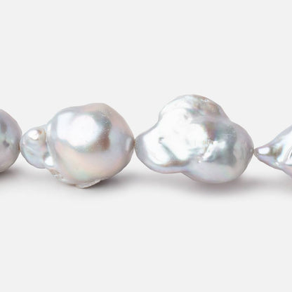 21x13-31x15mm Silver Ultra Baroque Freshwater Pearls 16 inch 16 pieces AA