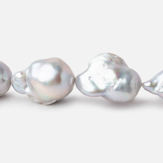 21x13-31x15mm Silver Ultra Baroque Freshwater Pearls 16 inch 16 pieces AA