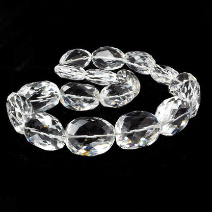 21x13x9-27x22x14mm Crystal Quartz faceted nugget beads 16 inch 17 pieces