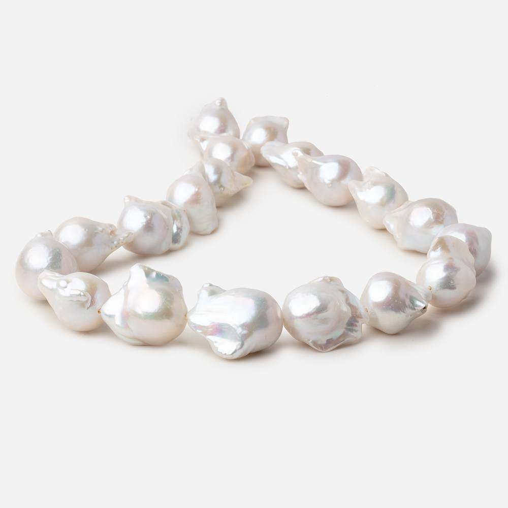 21x14-23.5x17mm Off White Ultra Baroque Freshwater Pearls 16.5 inch 19 pieces AA