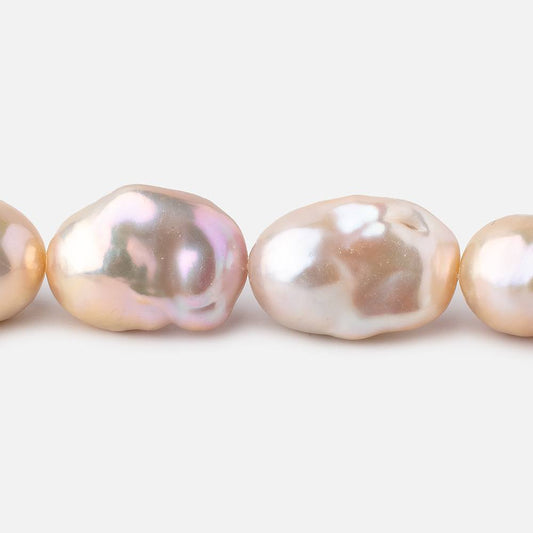 21x14-24x15mm Peach Ultra Baroque Freshwater Pearls 18 inch 18 pieces