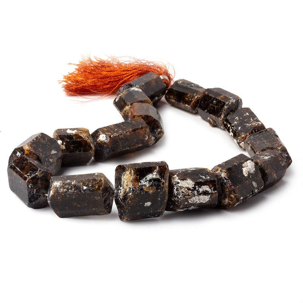 21x14-26x16mm Chocolate Tourmaline Straight Drill Natural Crystal 15 Beads