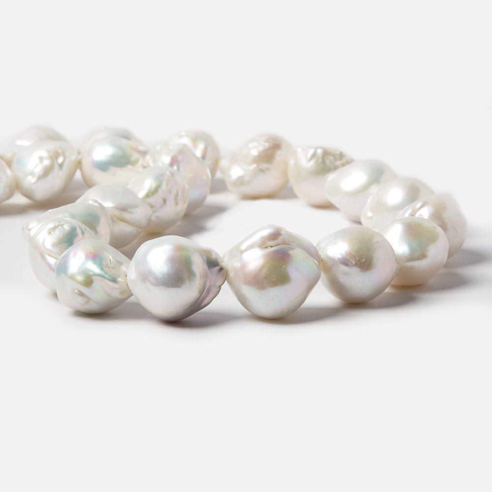 21x15-28x15mm White Ultra Baroque Freshwater Pearls 16 inch 17 pcs