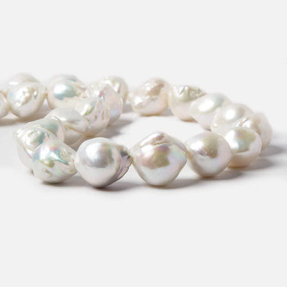 21x15-28x15mm White Ultra Baroque Freshwater Pearls 16 inch 17 pcs