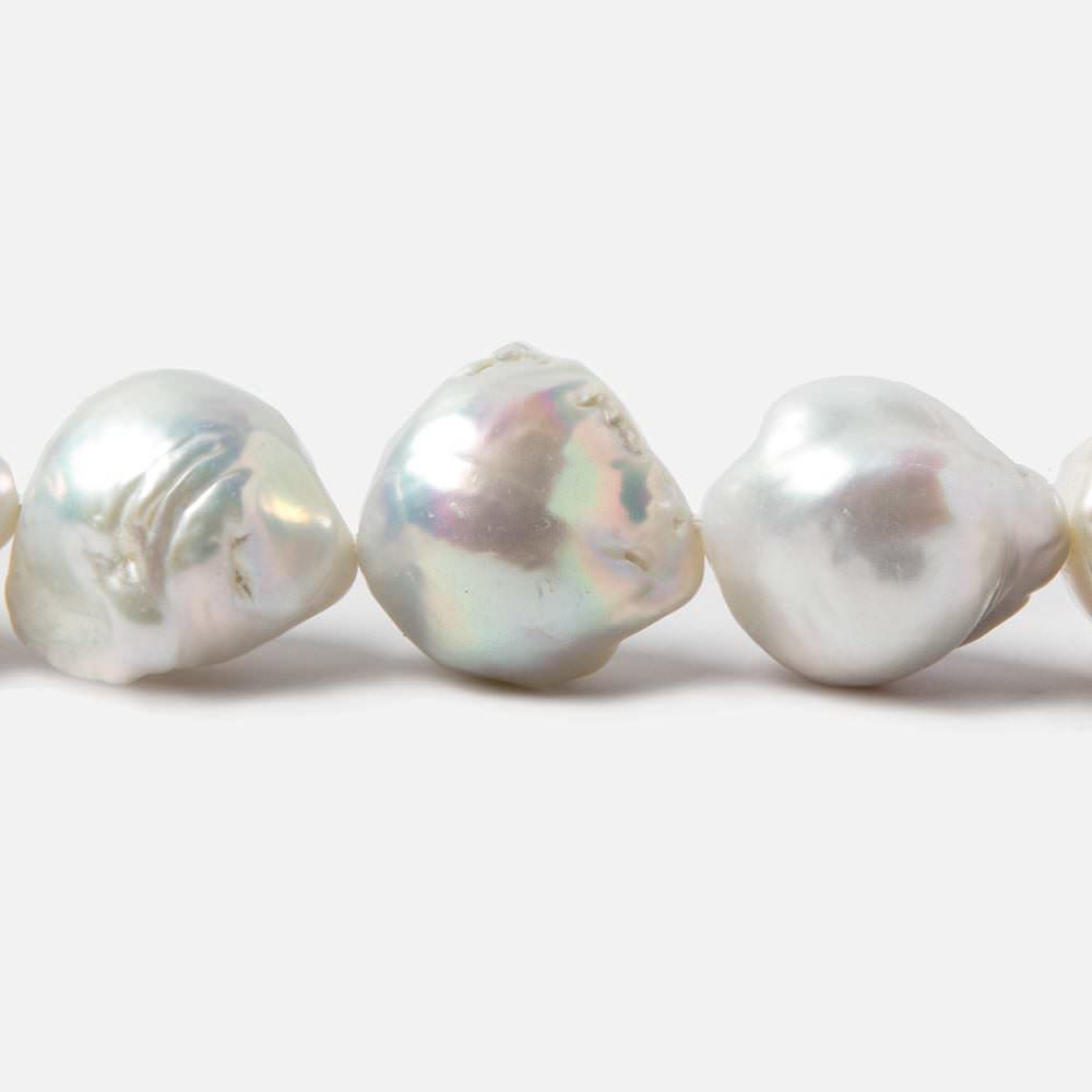 21x15-28x15mm White Ultra Baroque Freshwater Pearls 16 inch 17 pcs