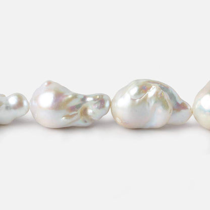 21x15-28x15mm White Ultra Baroque Freshwater Pearls 16 inch 17 pcs