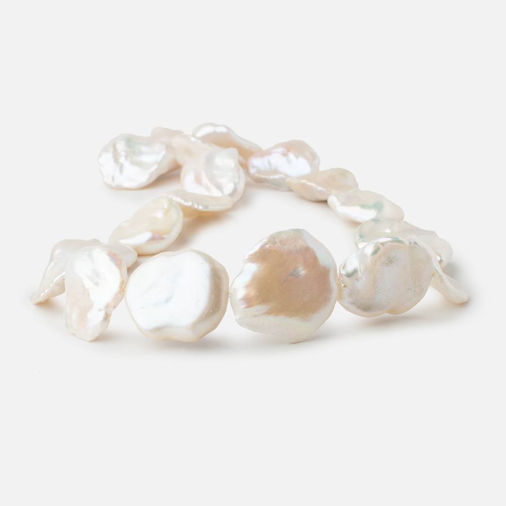 21x19-24x20mm Cream Ultra Keshi Freshwater Pearls 16.5 inch 19 pieces
