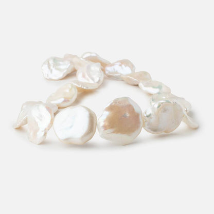 21x19-24x20mm Cream Ultra Keshi Freshwater Pearls 16.5 inch 19 pieces