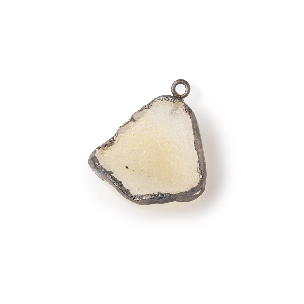 21x22mm Black Gold Leafed Cream Concave Drusy Pendant 1 focal piece