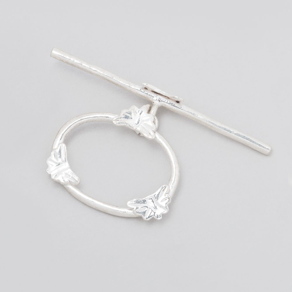 21x24mm Sterling Silver Oval Butterfly Toggle 1 piece