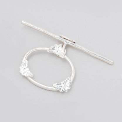 21x24mm Sterling Silver Oval Butterfly Toggle 1 piece