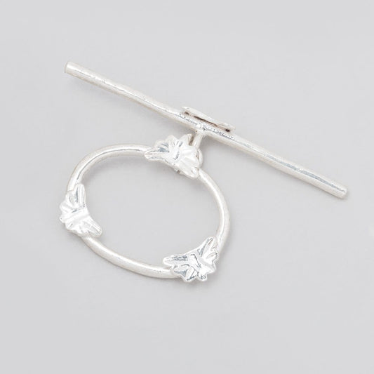 21x24mm Sterling Silver Oval Butterfly Toggle 1 piece