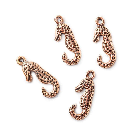 21x8mm Copper Finding Seahorse Charm Set of 4
