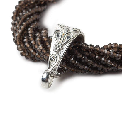 21x8mm Sterling Silver Bail Filigree Floral Design 1 finding