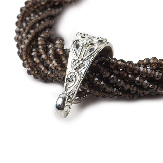 21x8mm Sterling Silver Bail Filigree Floral Design 1 finding