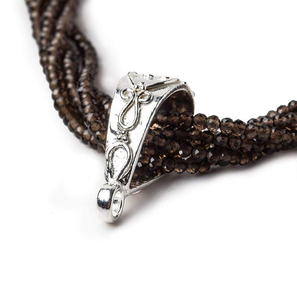 21x8mm Sterling Silver Bail Filigree Heart Design 1 finding