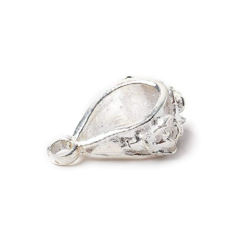 21x9mm Sterling Silver Three Roses Bail 1 Finding