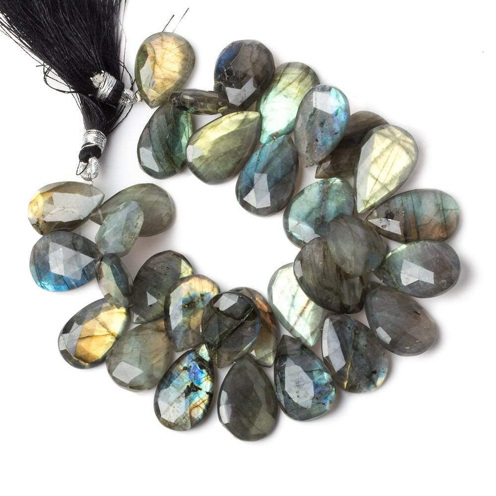 22-23mm Labradorite Faceted Pear Beads 8 inch 32 pieces