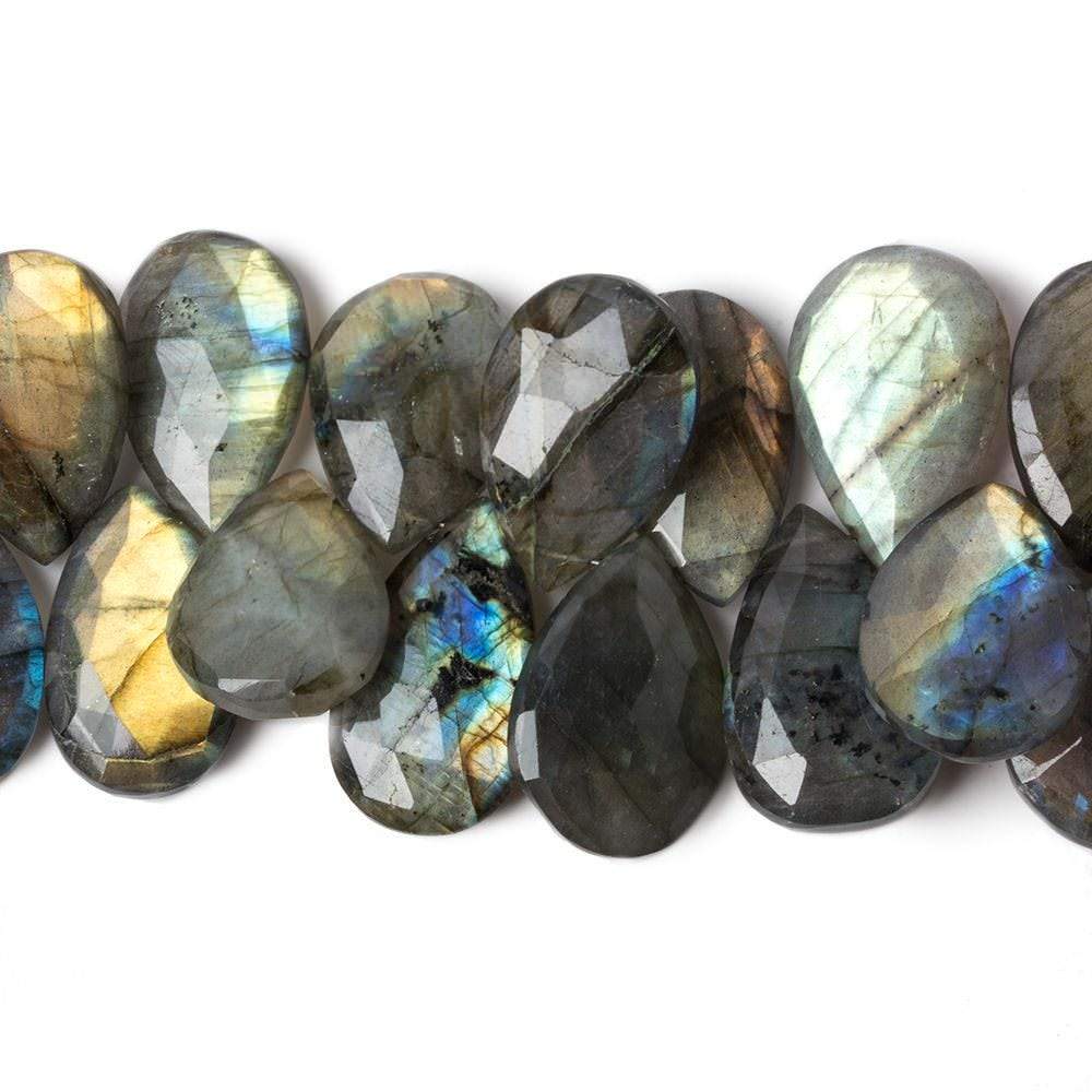22-23mm Labradorite Faceted Pear Beads 8 inch 32 pieces