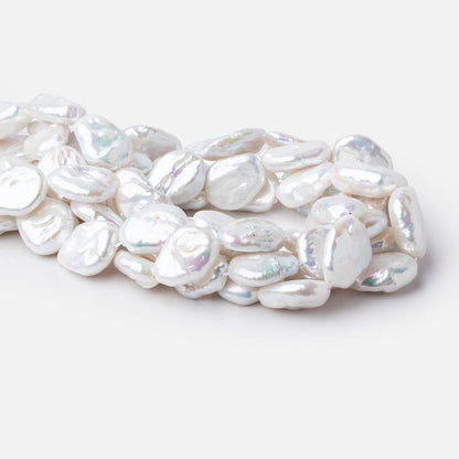 22-24mm Rosé White Flat Baroque Freshwater Pearls 15.5 inch 16 Beads AA