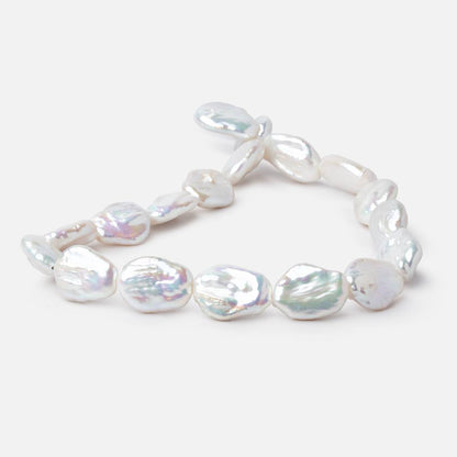 22-24mm Rosé White Flat Baroque Freshwater Pearls 15.5 inch 16 Beads AA