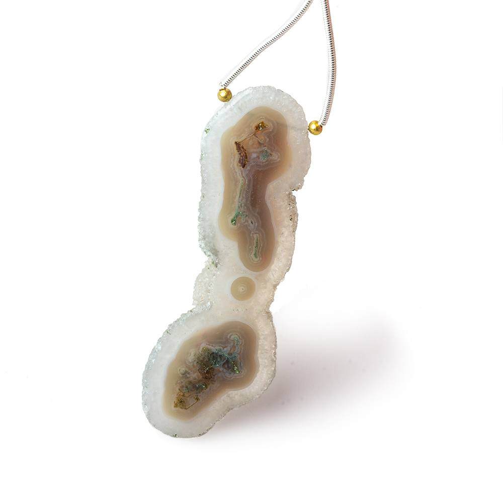 2.25x0.75 inch Solar Quartz Natural Slice Focal Bead 1 piece