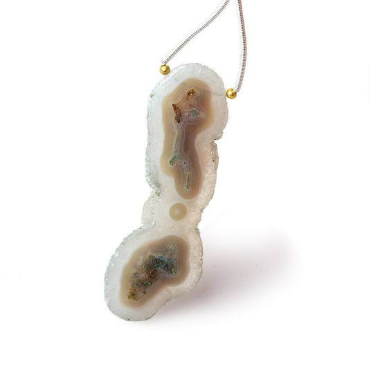 2.25x0.75 inch Solar Quartz Natural Slice Focal Bead 1 piece