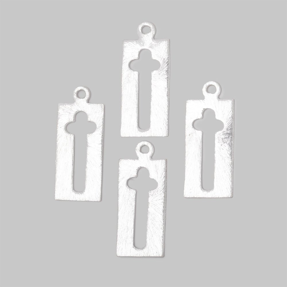 22.5x11mm Brushed Cross Void Charm Set of 4 pieces