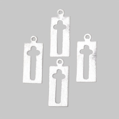 22.5x11mm Brushed Cross Void Charm Set of 4 pieces