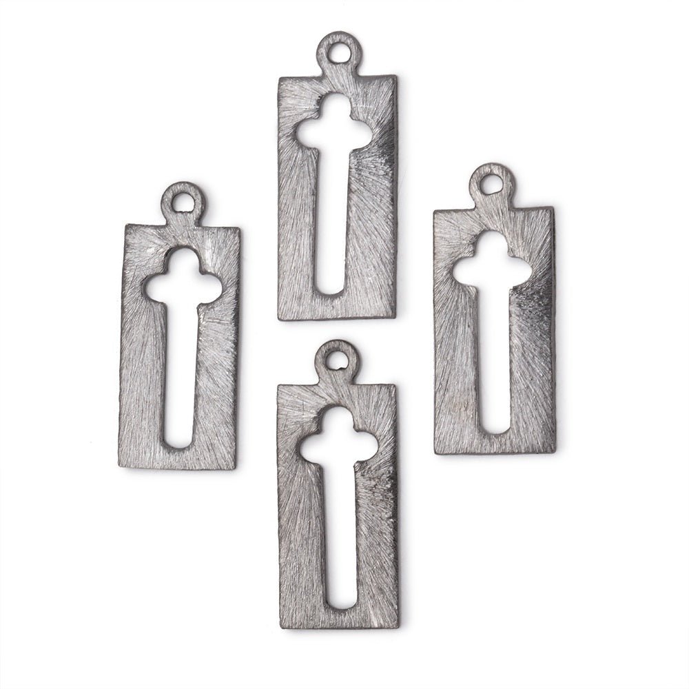22.5x11mm Brushed Cross Void Charm Set of 4 pieces
