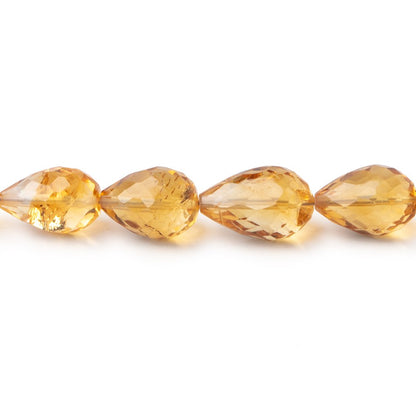 8.5x7- 12x8mm Citrine Straight Drilled Faceted Tear Drop 8 inch 19 pieces