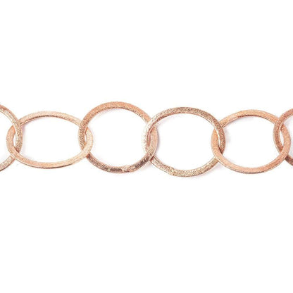 22mm & 20mm Rose Gold plated Brushed Oval and Circle Link Chain