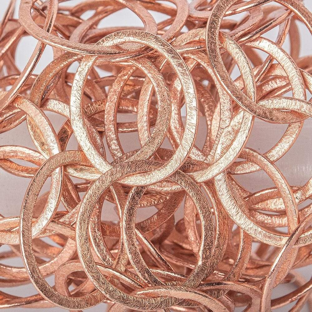 22mm & 20mm Rose Gold plated Brushed Oval and Circle Link Chain