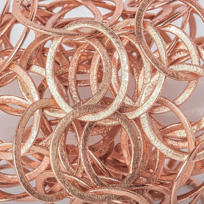 22mm & 20mm Rose Gold plated Brushed Oval and Circle Link Chain