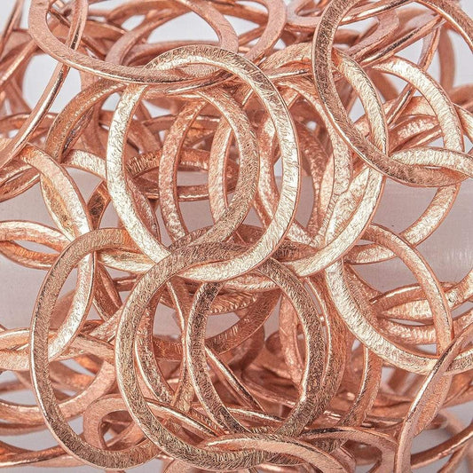 22mm & 20mm Rose Gold plated Brushed Oval and Circle Link Chain