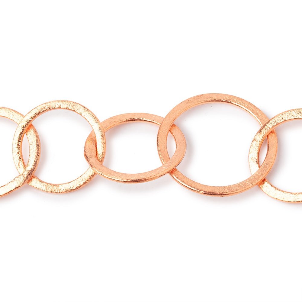 22mm and 18mm Copper Brushed Round Link Chain