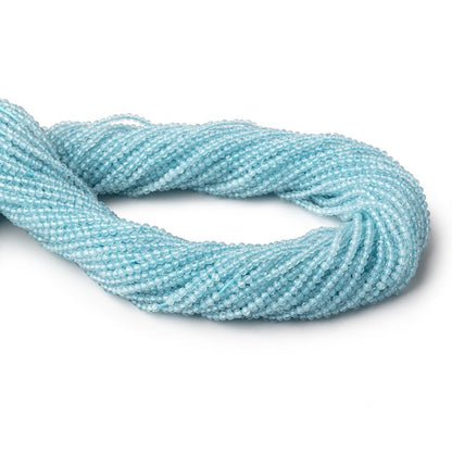 2.2mm Aquamarine Micro Faceted Round Beads 12.5 inch 150 pieces