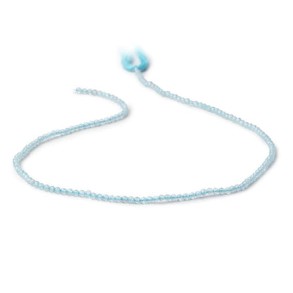 2.2mm Aquamarine Micro Faceted Round Beads 12.5 inch 150 pieces