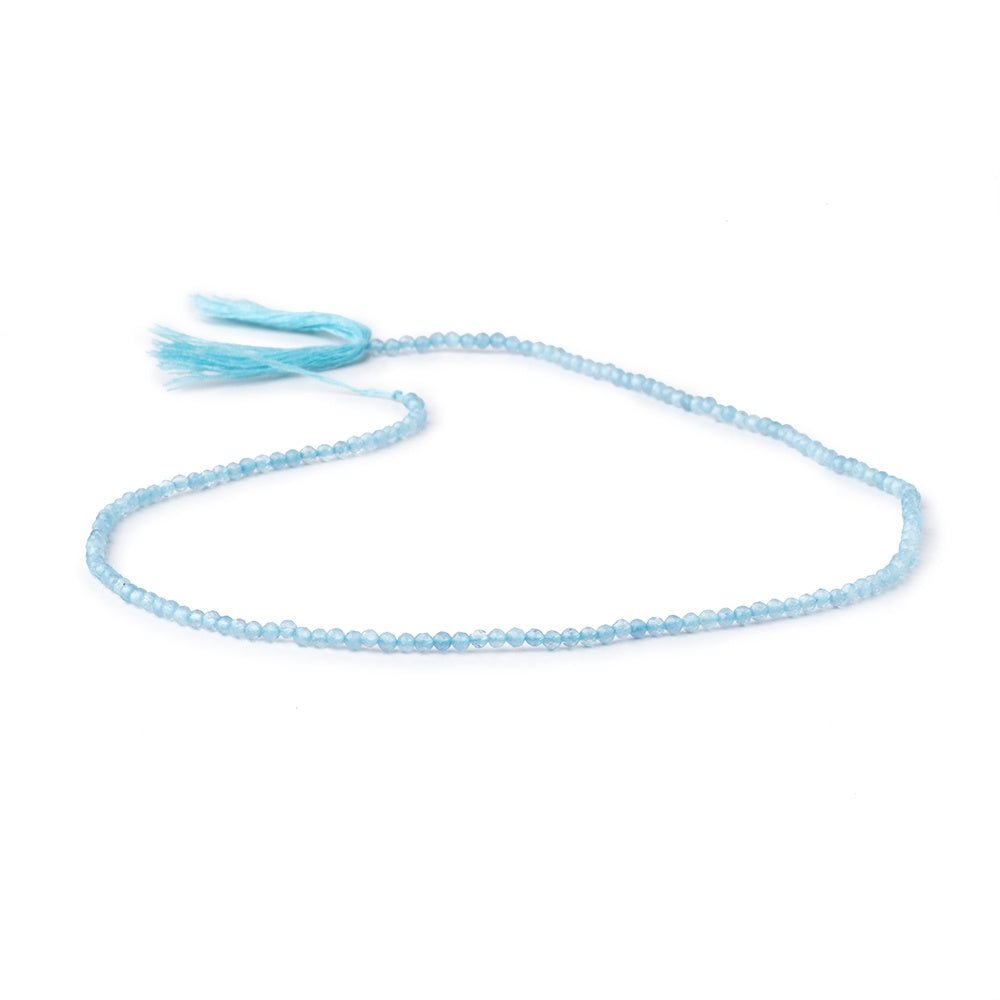 2.2mm Aquamarine Micro Faceted Round Beads 12.5 inch 156 pieces