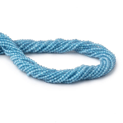 2.2mm Aquamarine Micro Faceted Rounds 12.5 inch 156 Beads