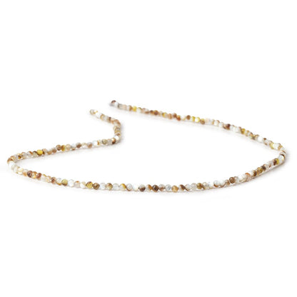 2.2mm Brown Mother of Pearl Shell Micro Faceted Rounds 12.5 inch 150 Beads