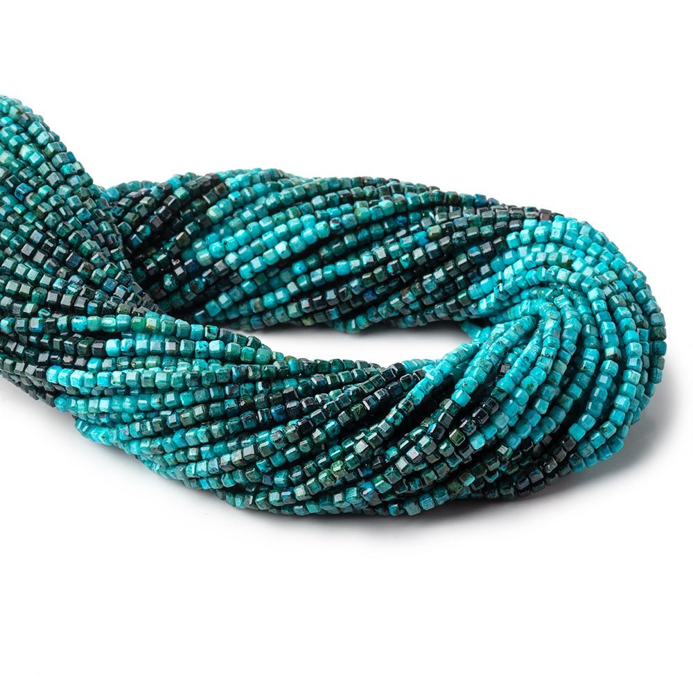 2.2mm Chrysocolla Micro Faceted Cube Beads 12.5 inch 138 pieces