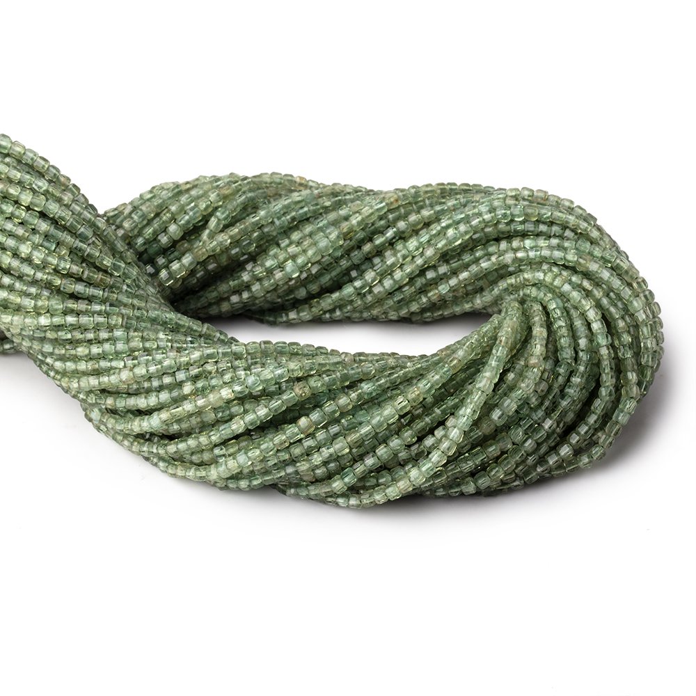 2.2mm Green Apatite Micro Faceted Cube Beads 12.5 inch 138 pieces