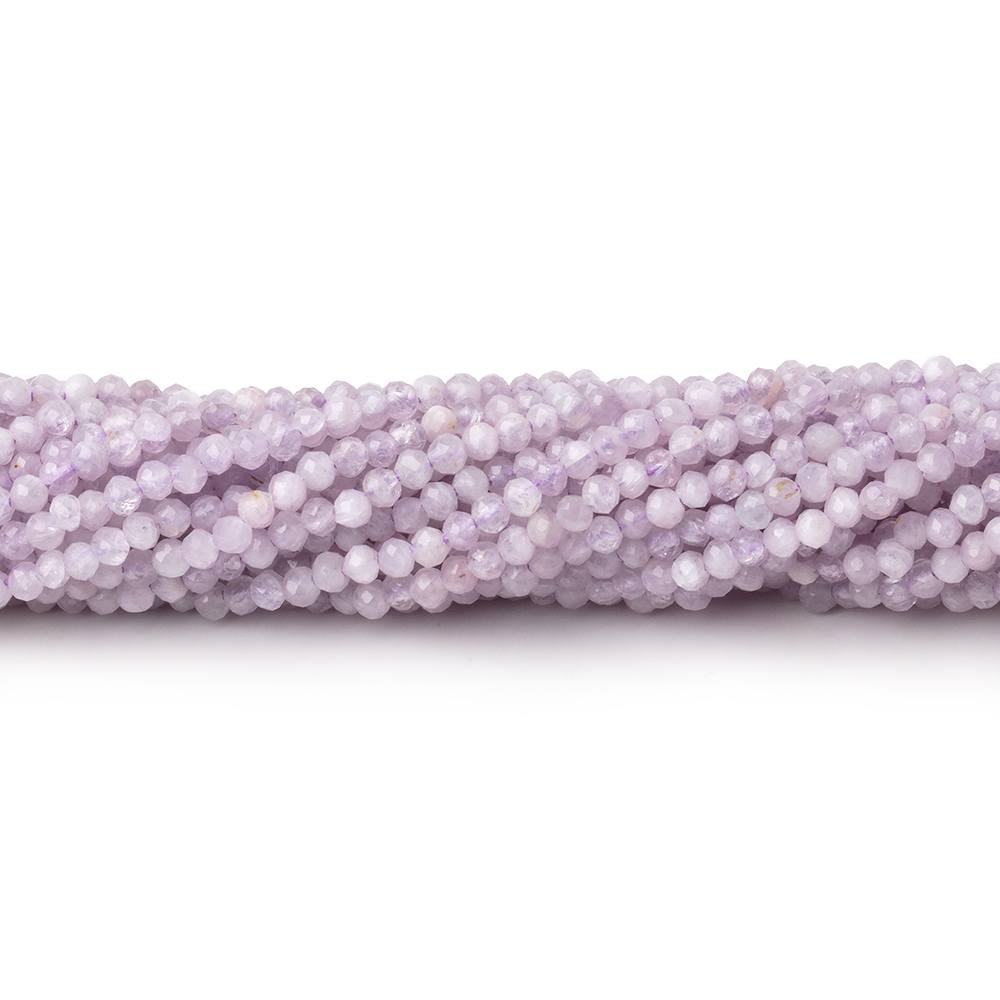 2.2mm Kunzite Micro Faceted Round Beads 12.25 inch 166 pieces
